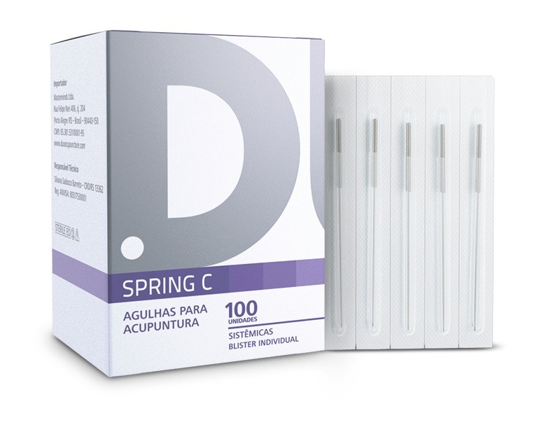 Agulhas Sistêmicas para Acupuntura Spring C - 0,25x15mm - Dux