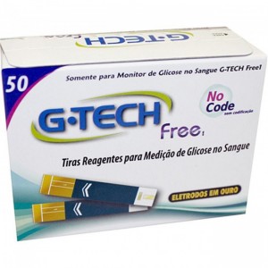 Tiras-teste para Teste de Glicemia c/ 50 Free G-Tech